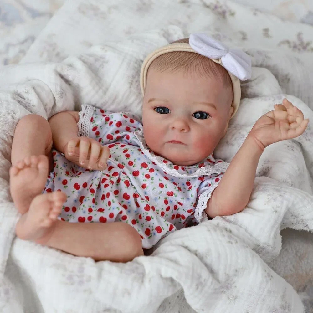 🆕16nch Weighted Cloth Body Newborn Baby Poseable Limbs Open Eyes Reborn Girl